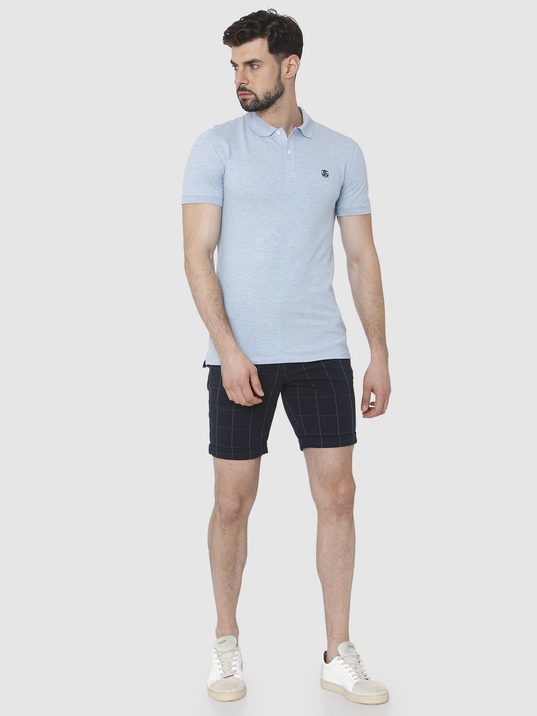 Light Blue Polo Neck T-Shirt