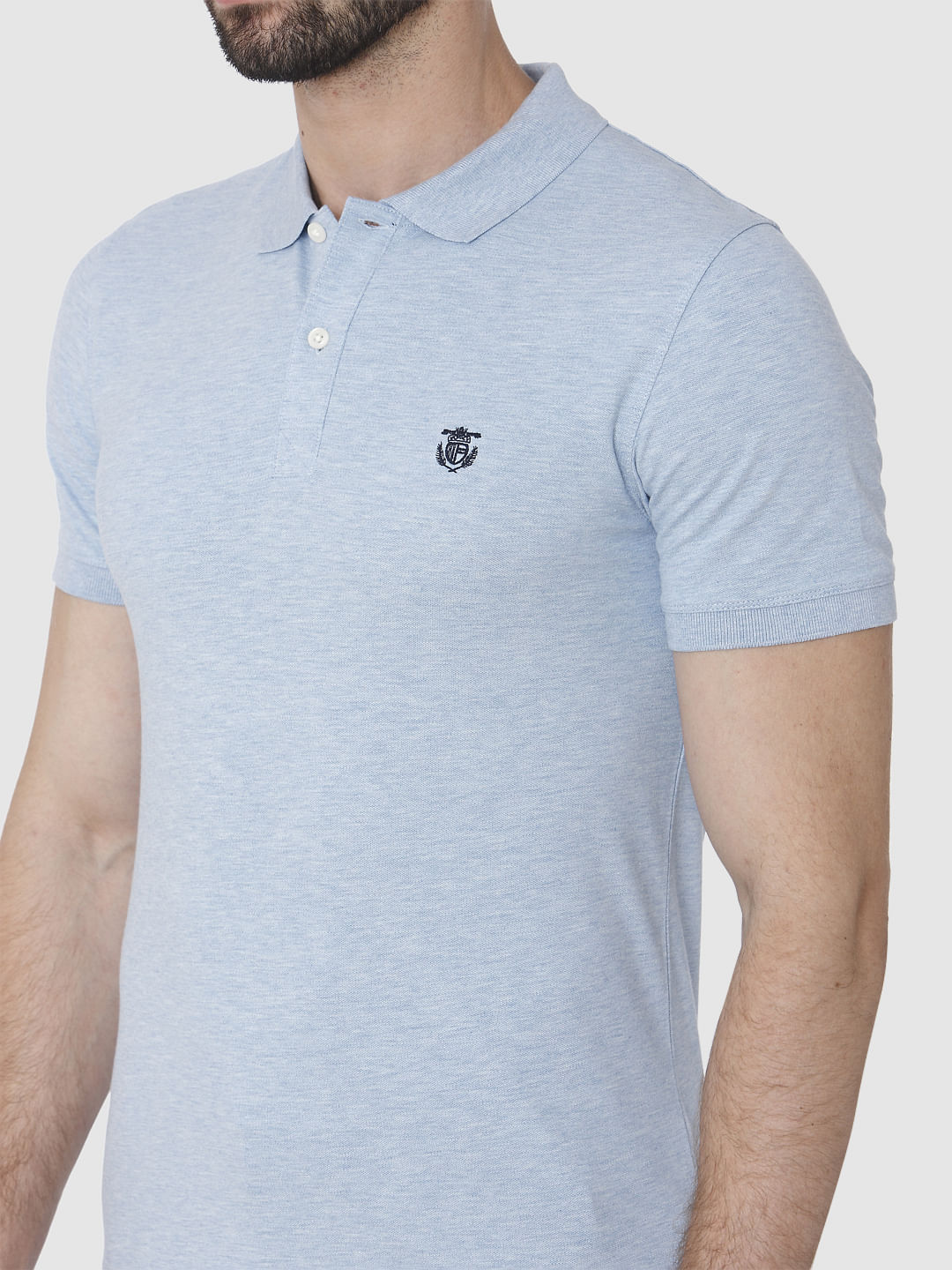 Light Blue Polo Neck T-Shirt