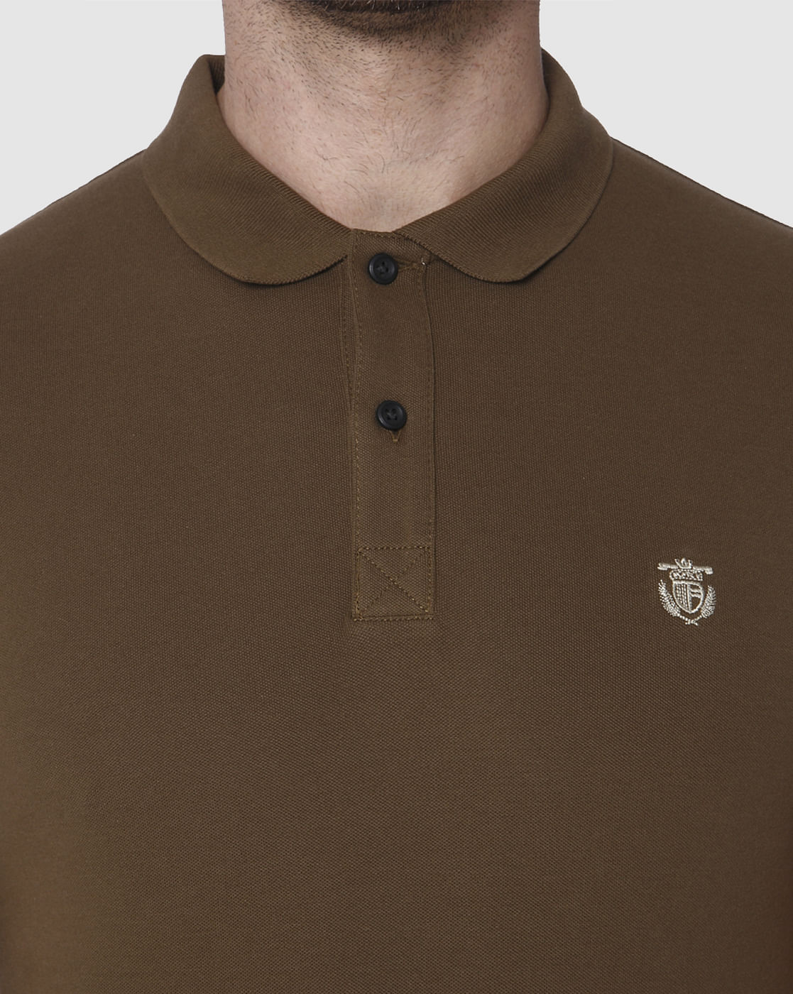 Brown Slim Fit Polo Neck T-Shirt