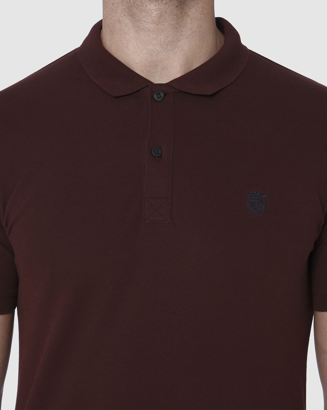 Burgundy Slim Fit Polo Neck T-Shirt