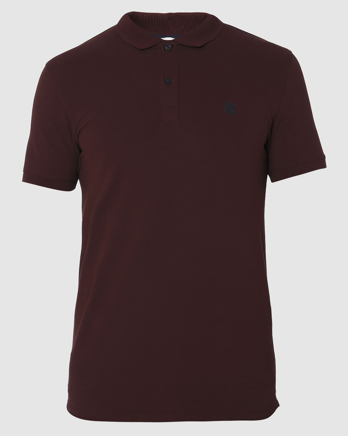 Burgundy Slim Fit Polo Neck T-Shirt