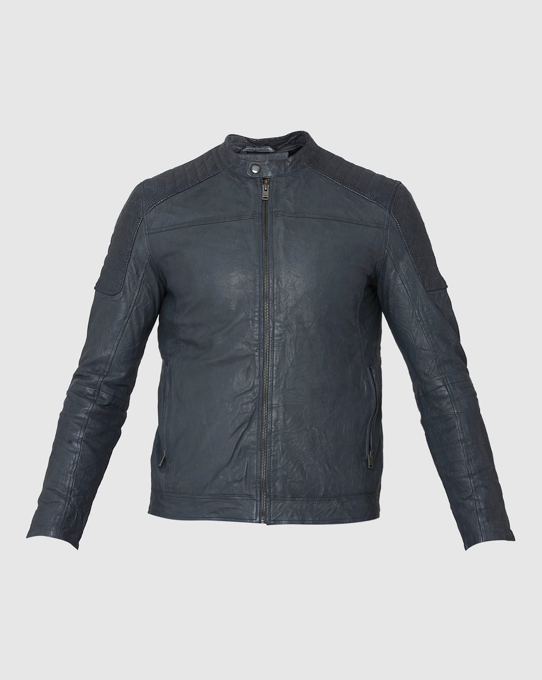 Grey Leather Jacket