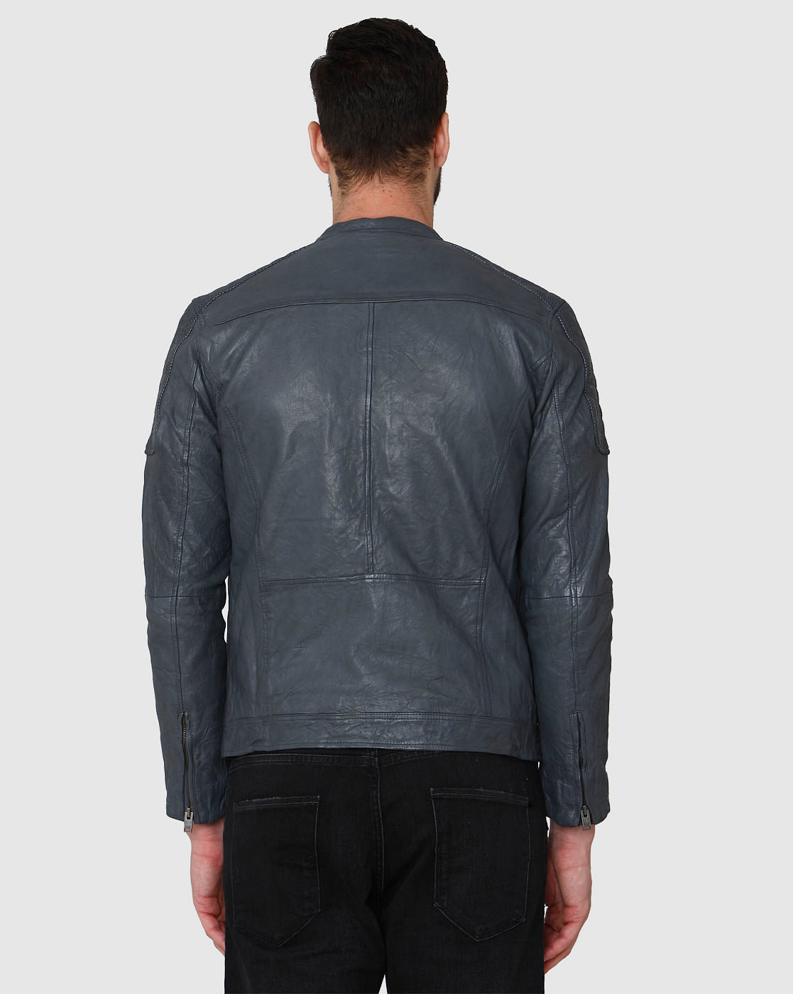 Grey Leather Jacket
