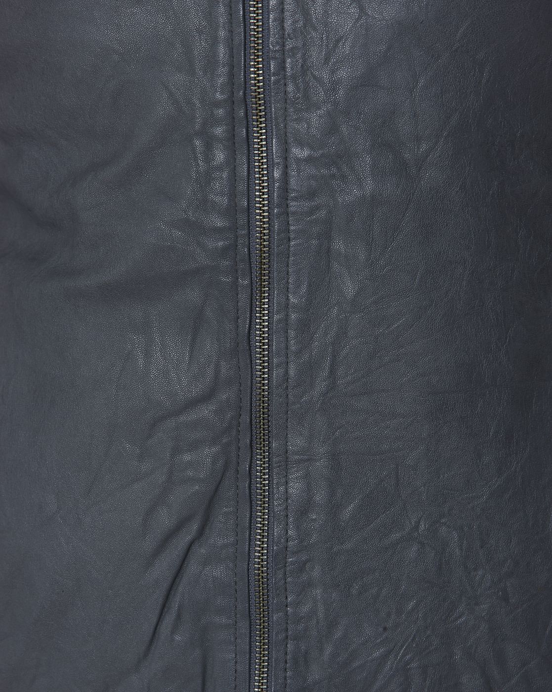 Grey Leather Jacket