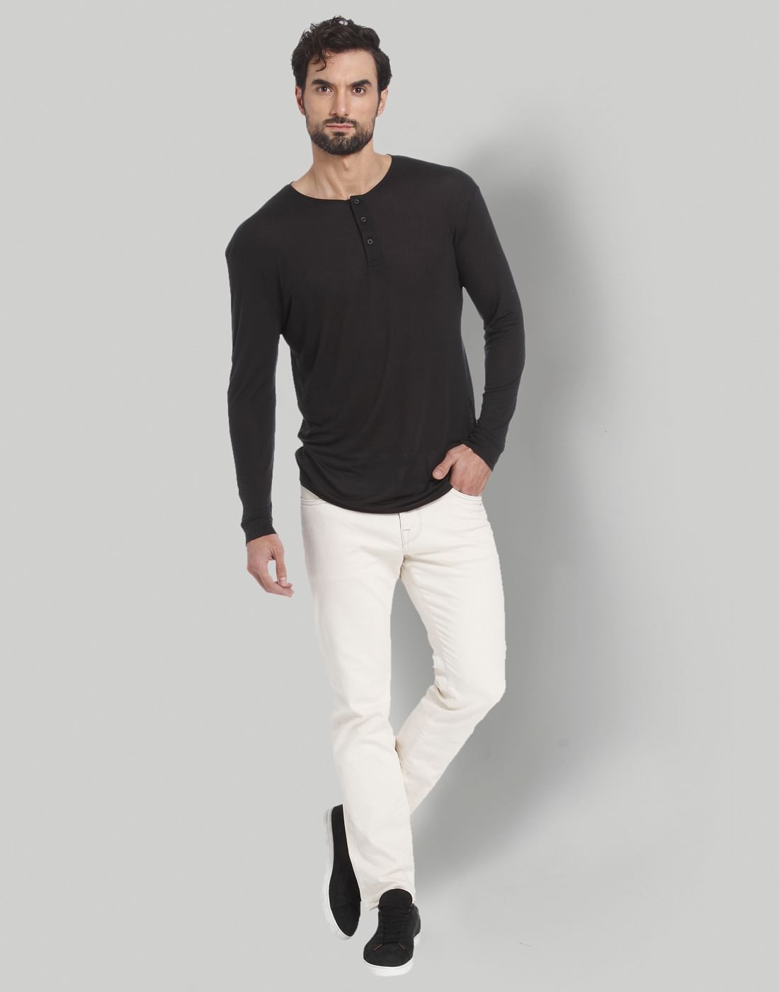 Black Henley T-Shirt