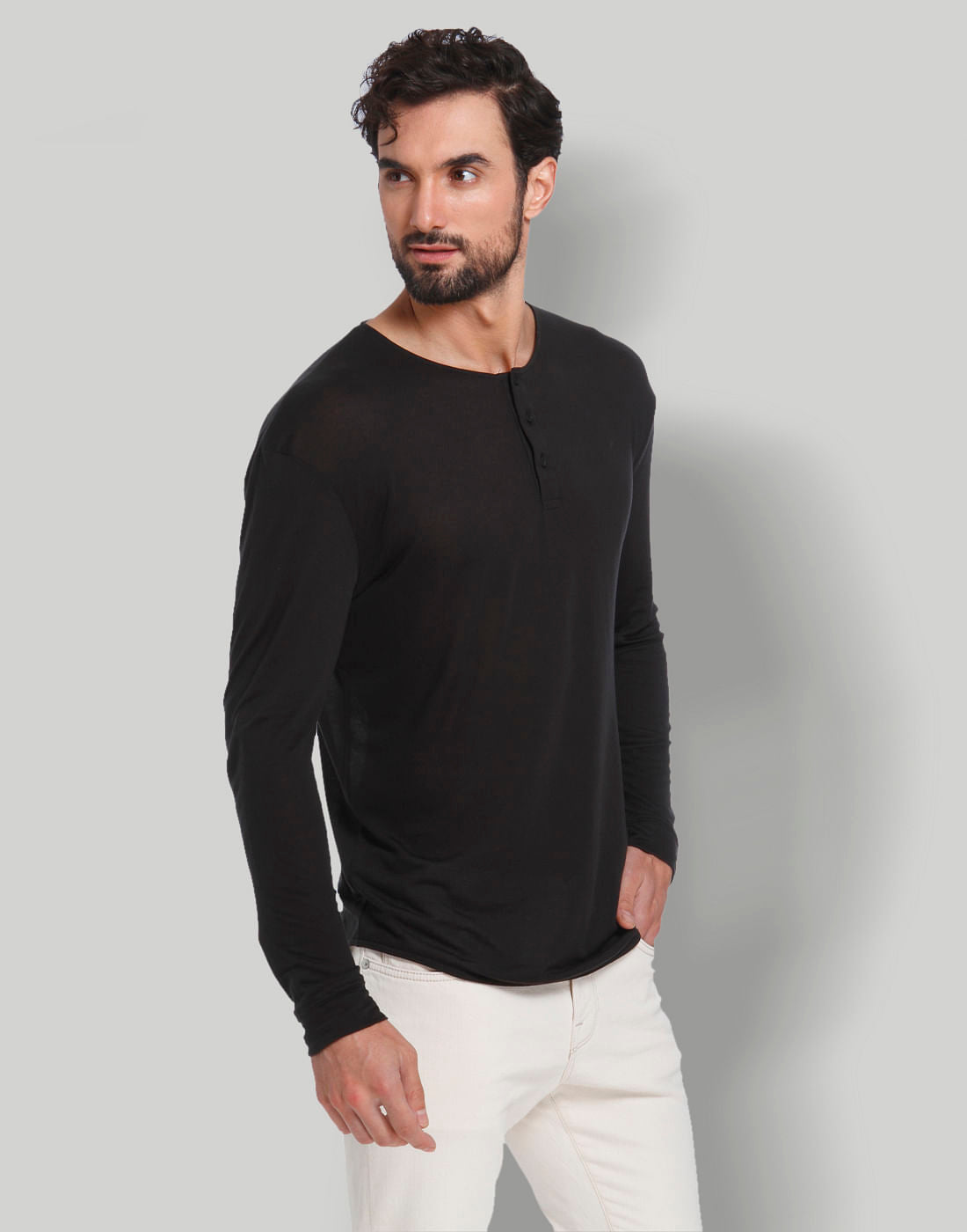 Black Henley T-Shirt