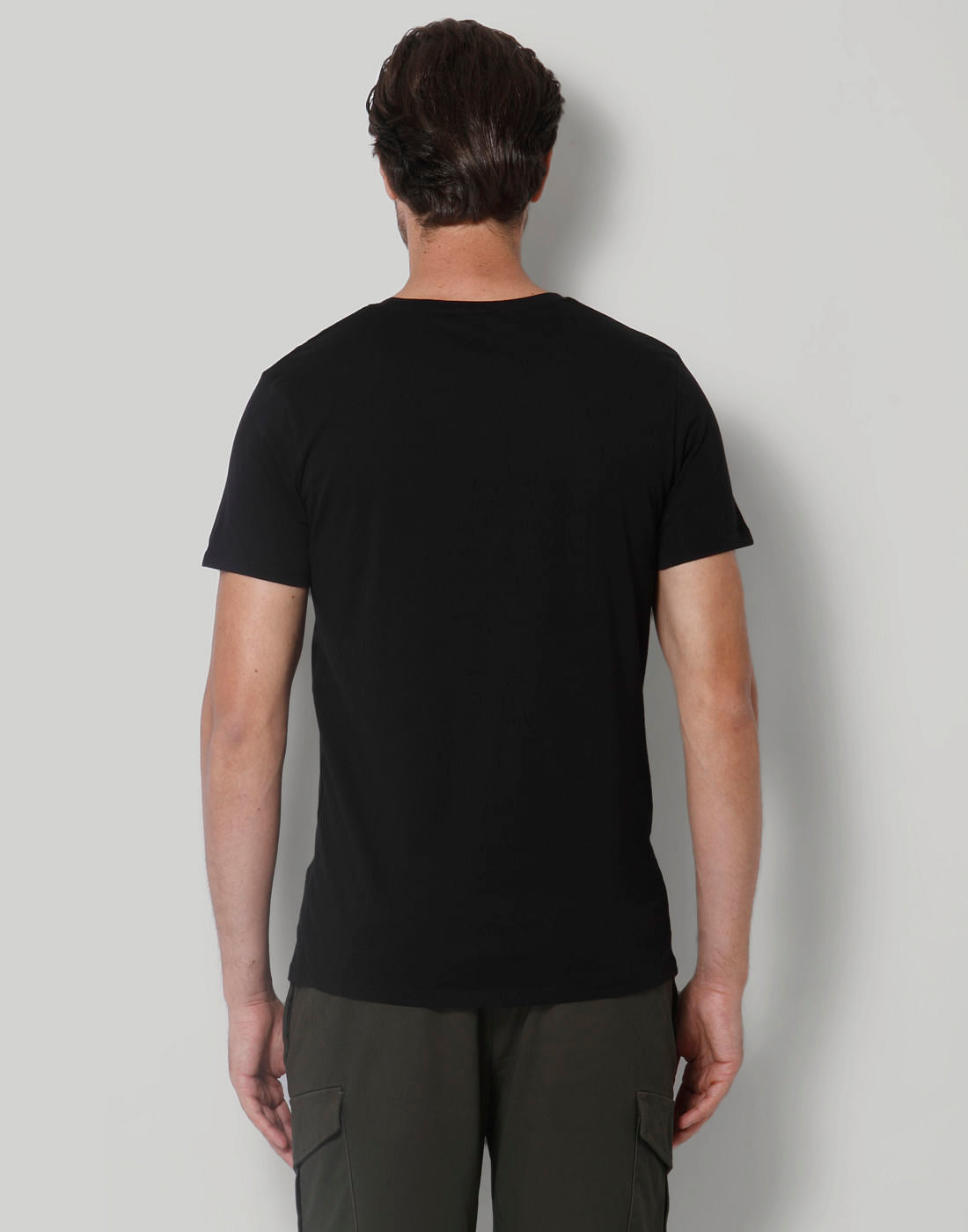 Black Printed Crew Neck T-Shirt