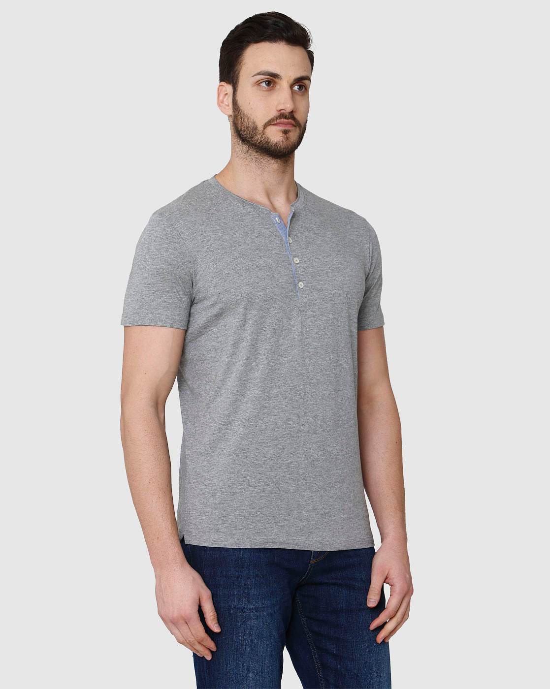 Grey Henley T-Shirt