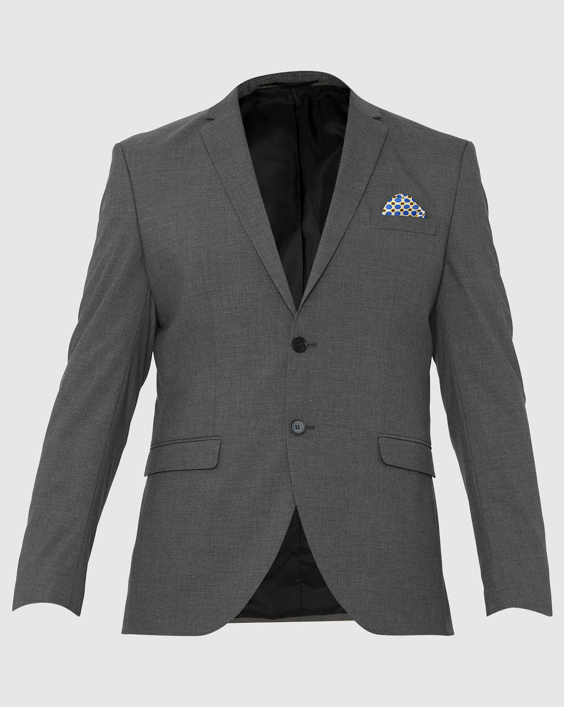 Grey Double Button Slim Fit Formal Blazer