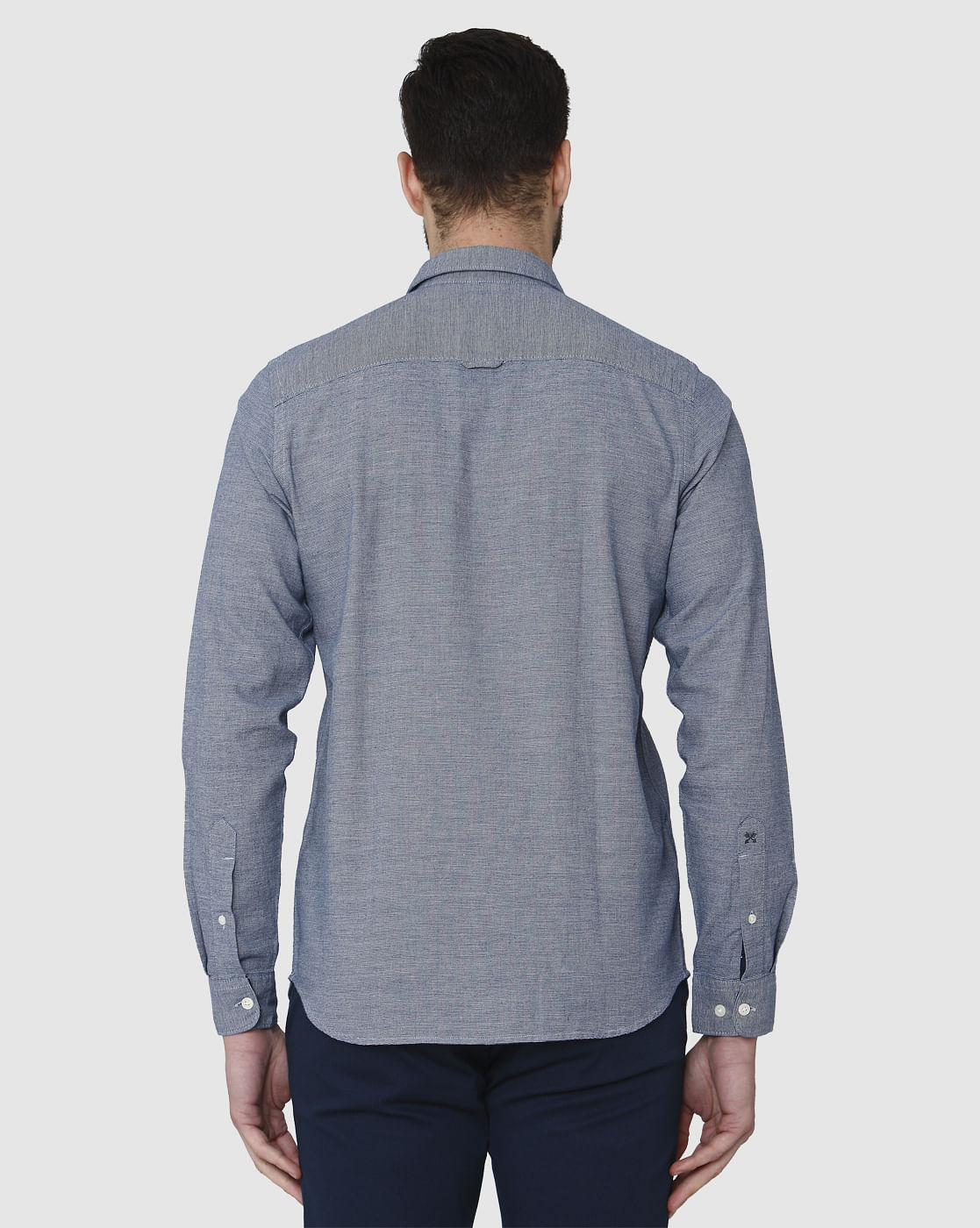 Blue Printed Full Sleeves Shirt