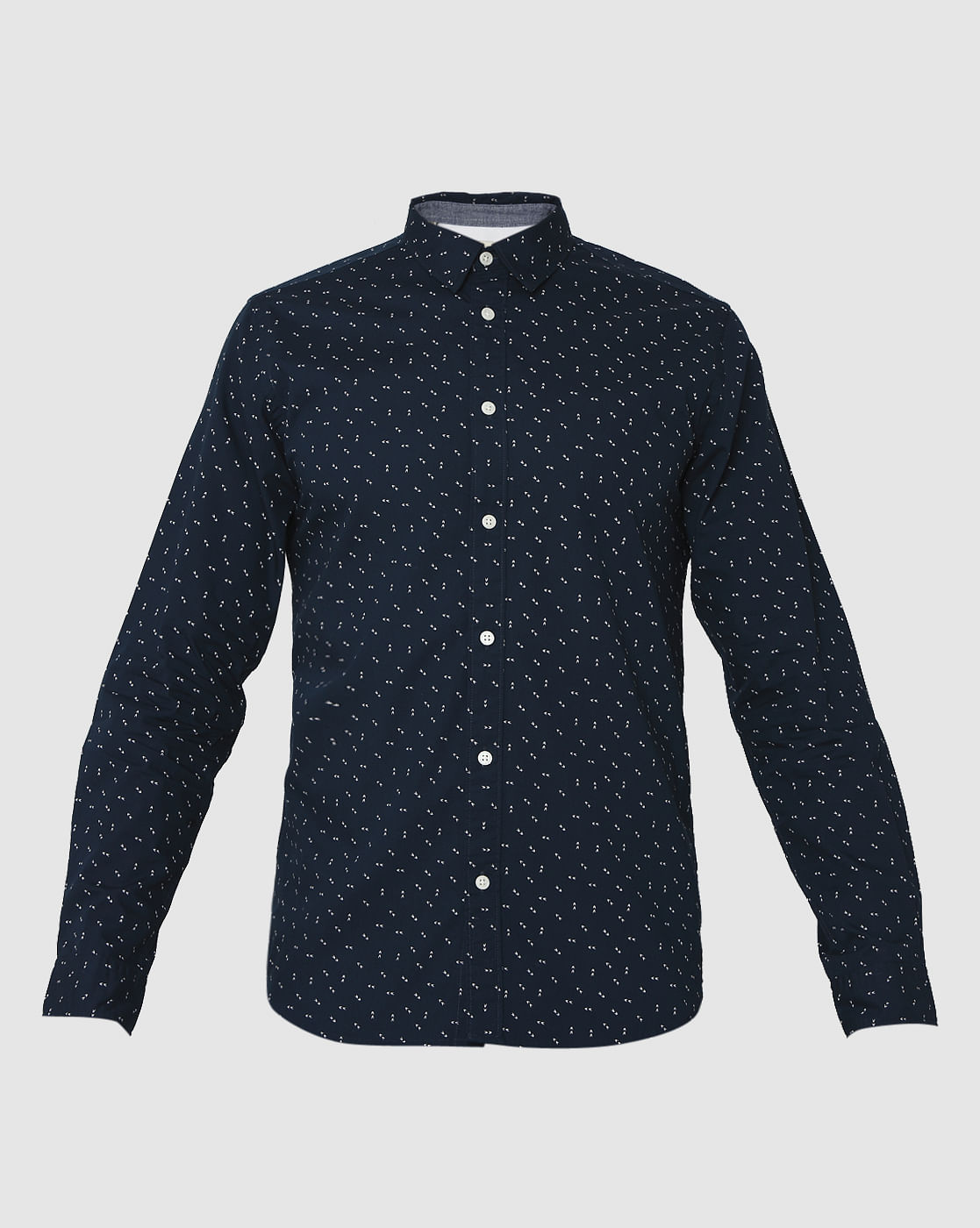 Blue Printed Full Sleeves Shirt