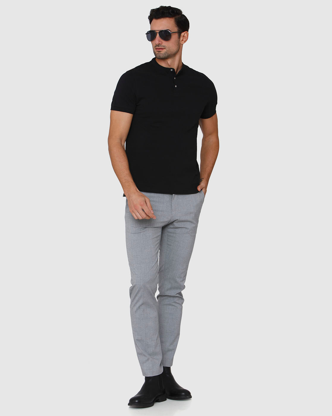 Black Henley T-Shirt