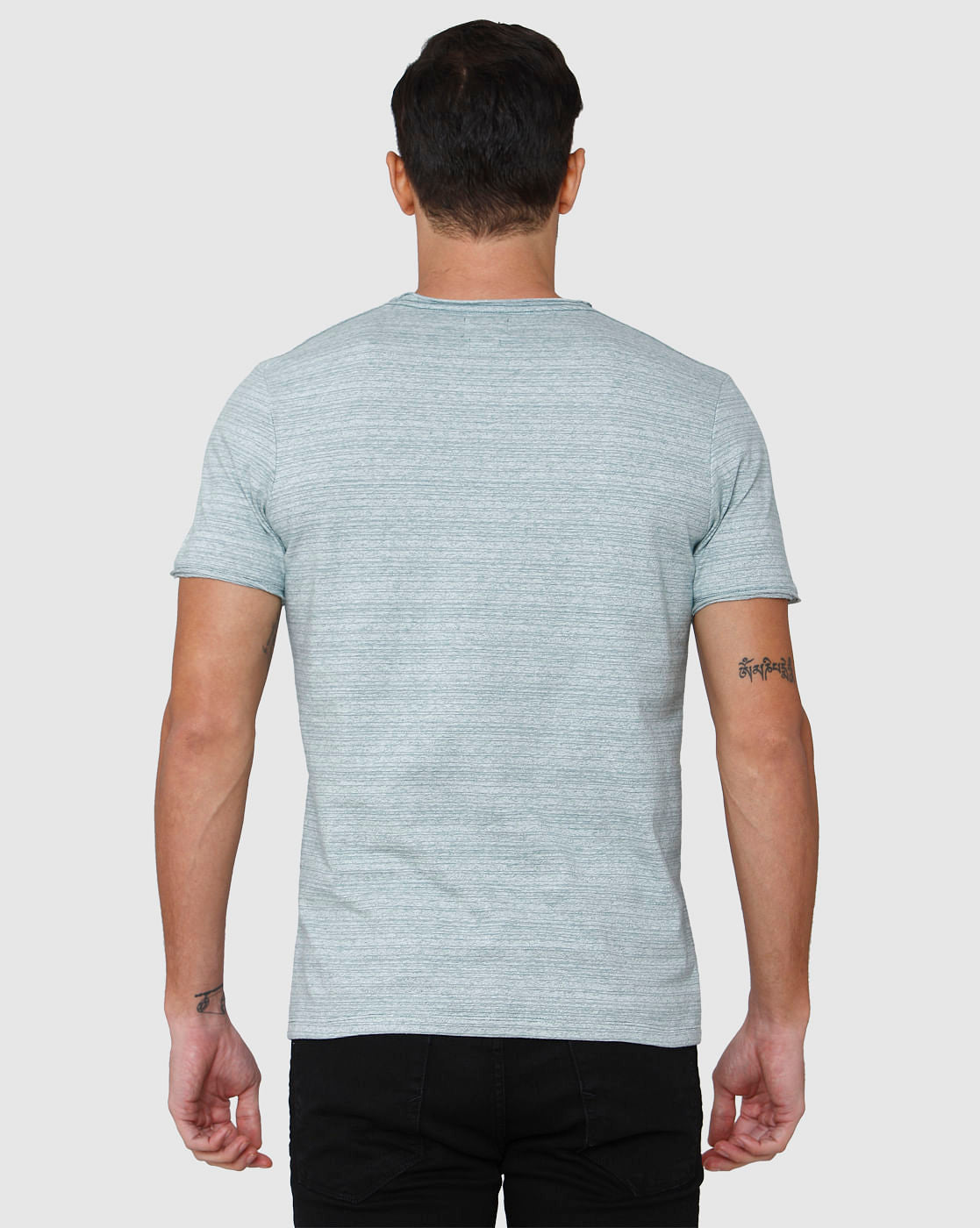 Blue Striped Crew Neck T-Shirt
