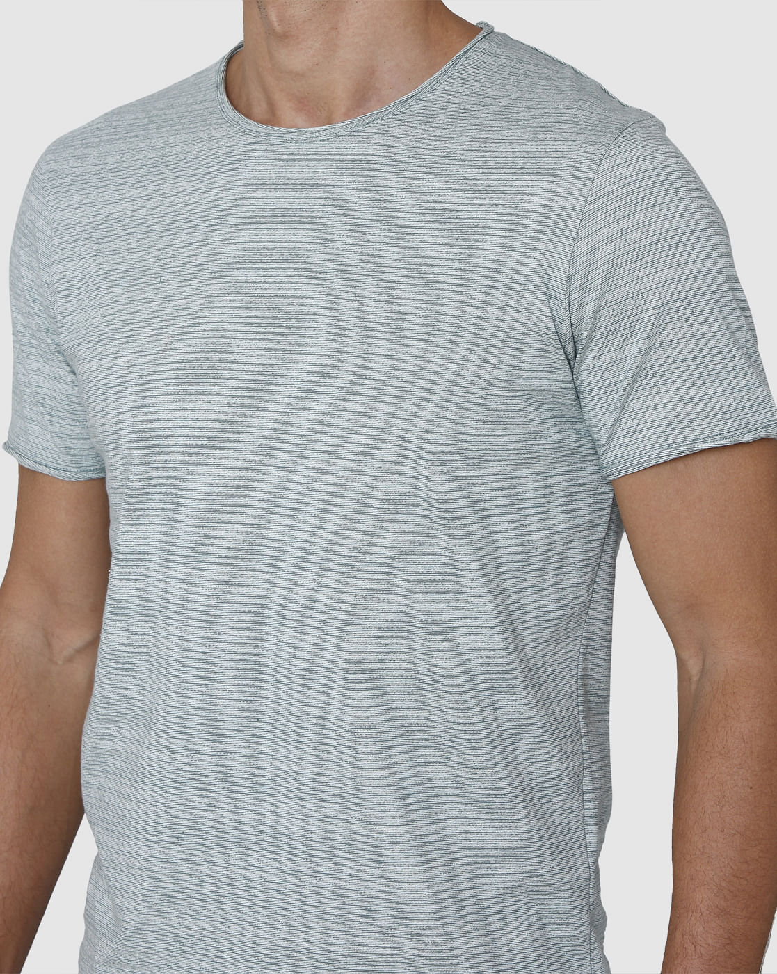 Blue Striped Crew Neck T-Shirt