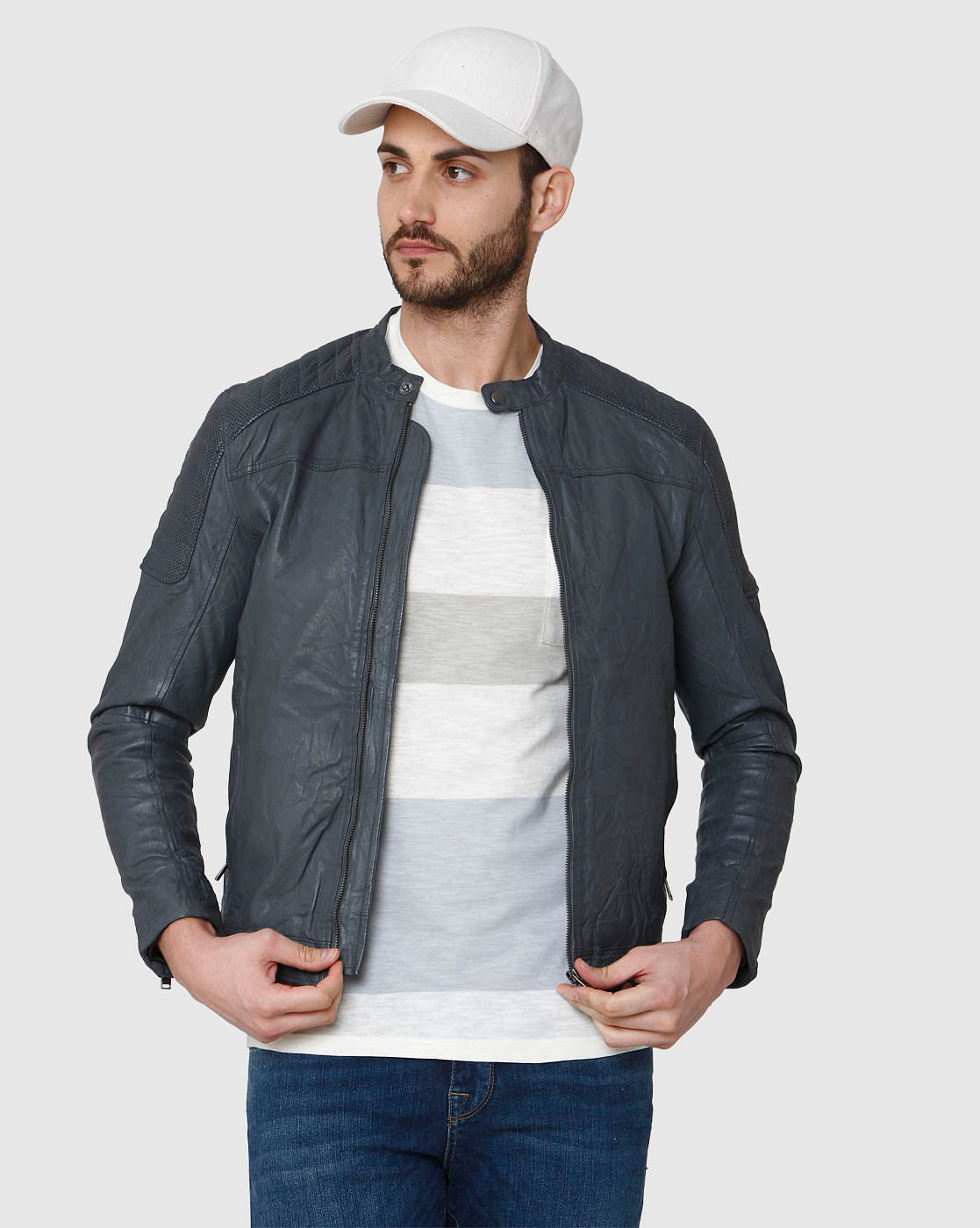 White Colourblocked Crew Neck T-Shirt