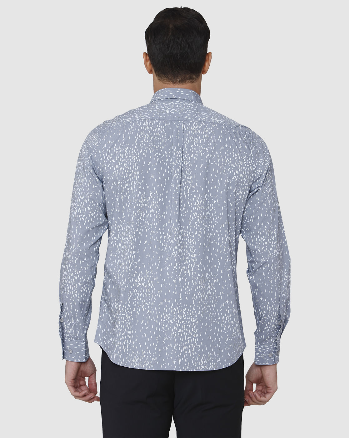 Blue Printed Full Sleeves Shirt