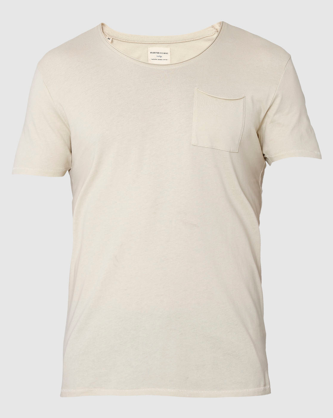 Cream Crew Neck T-Shirt