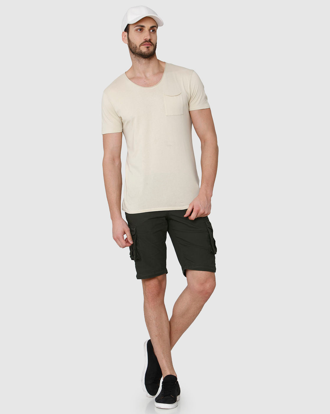 Cream Crew Neck T-Shirt