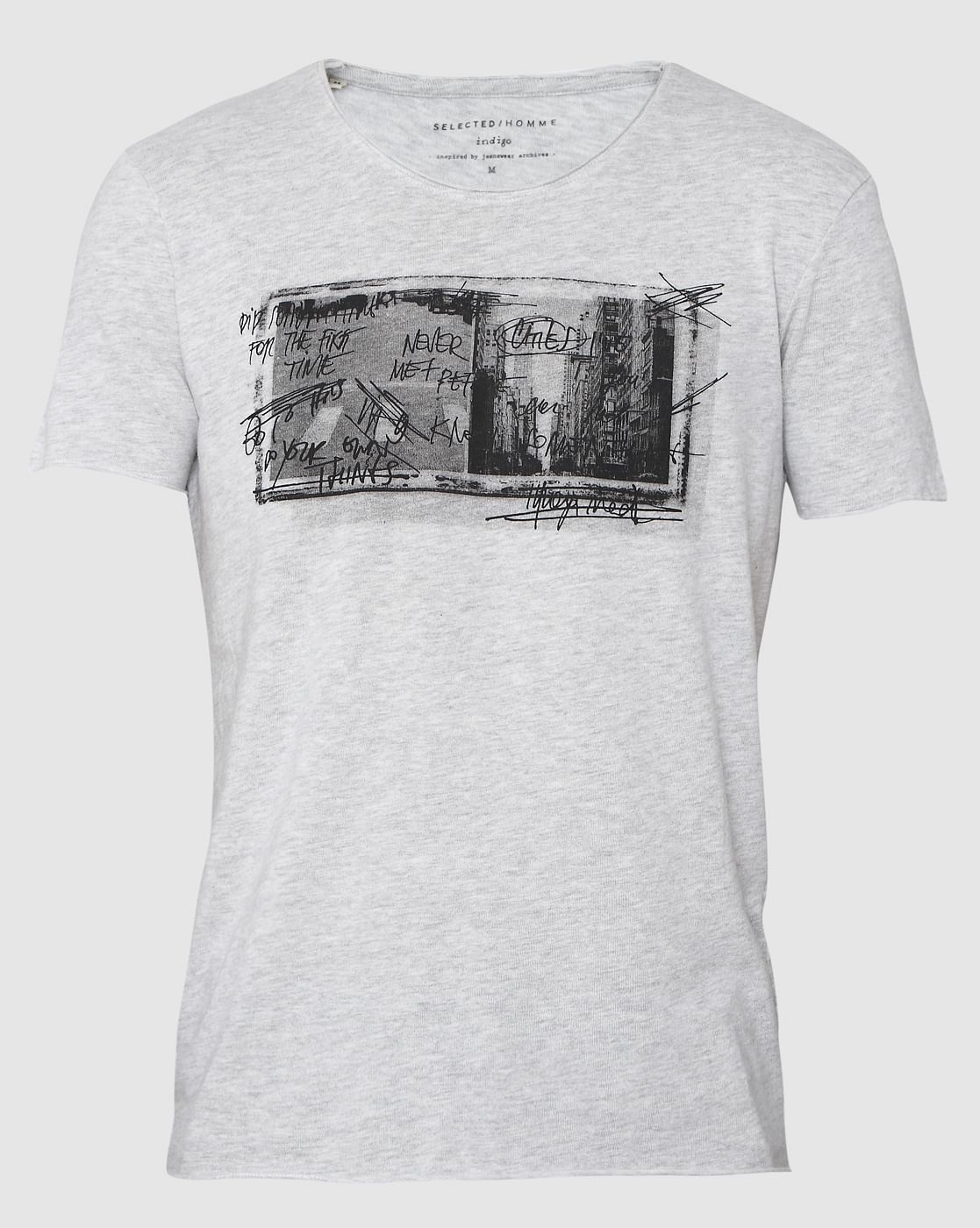 White Printed Crew Neck T-Shirt