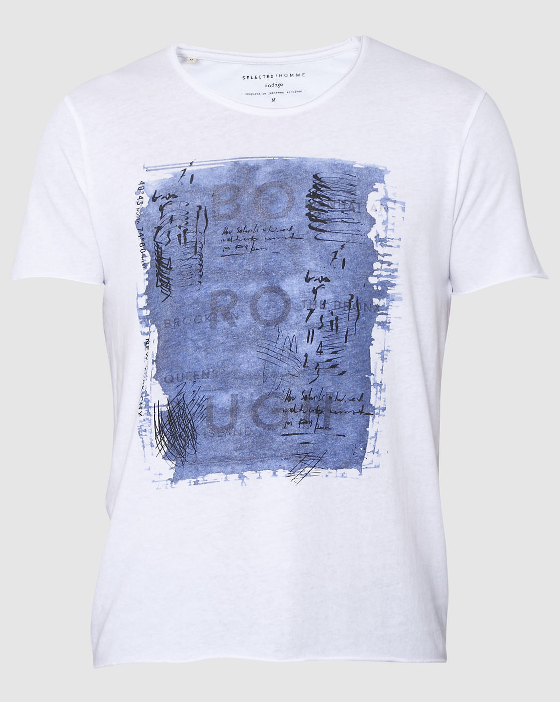 White Printed Crew Neck T-Shirt