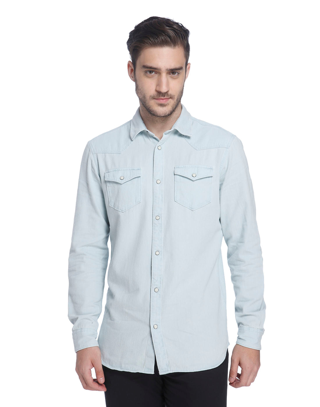 Light Blue Denim Full Sleeves Shirt