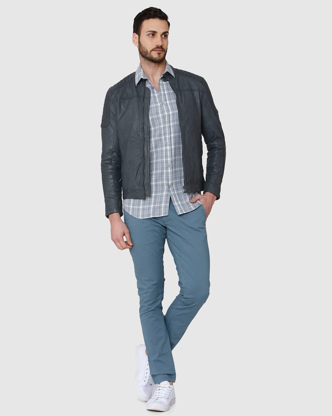 Blue Check Full Sleeves Shirt