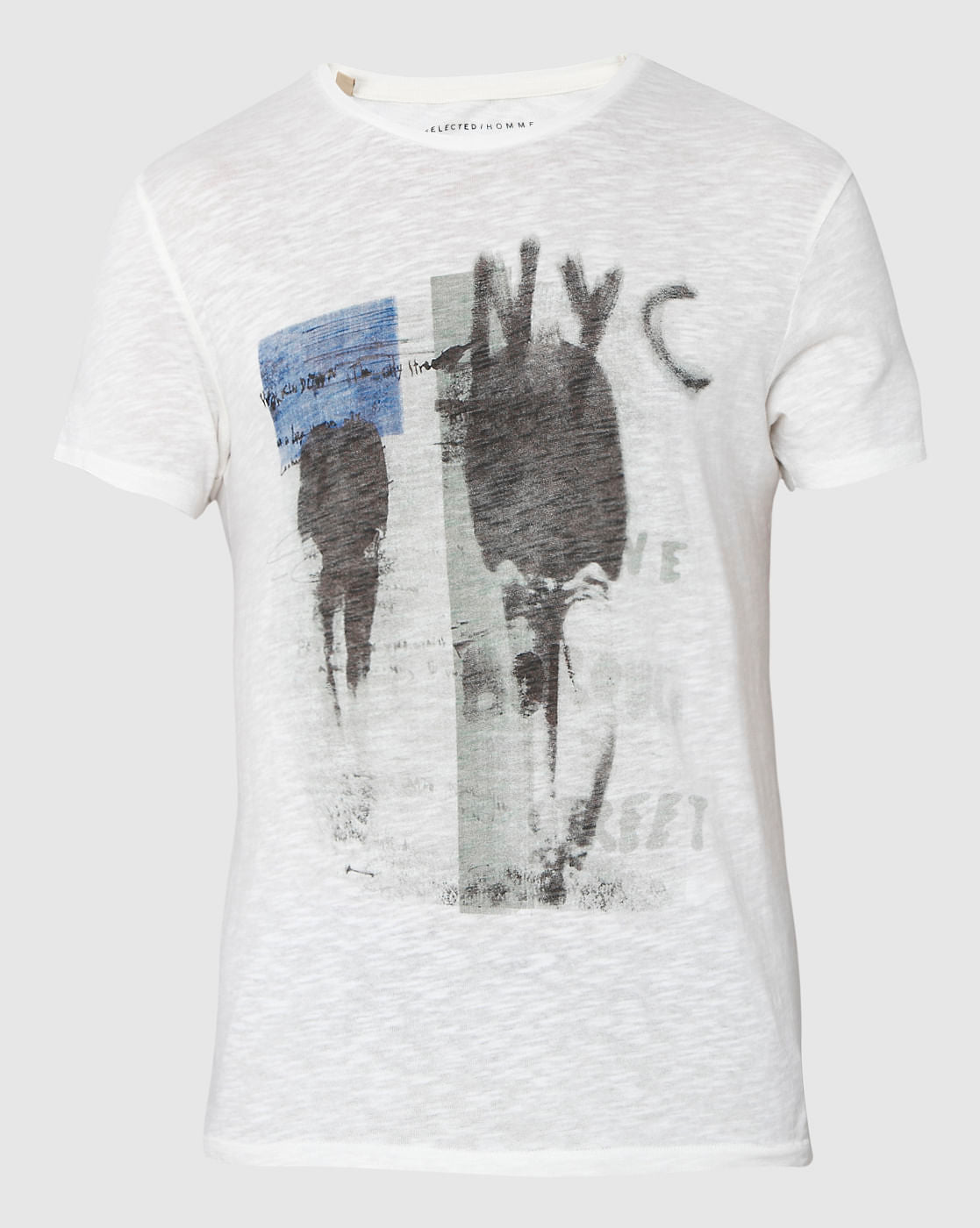 White Printed Crew Neck T-Shirt
