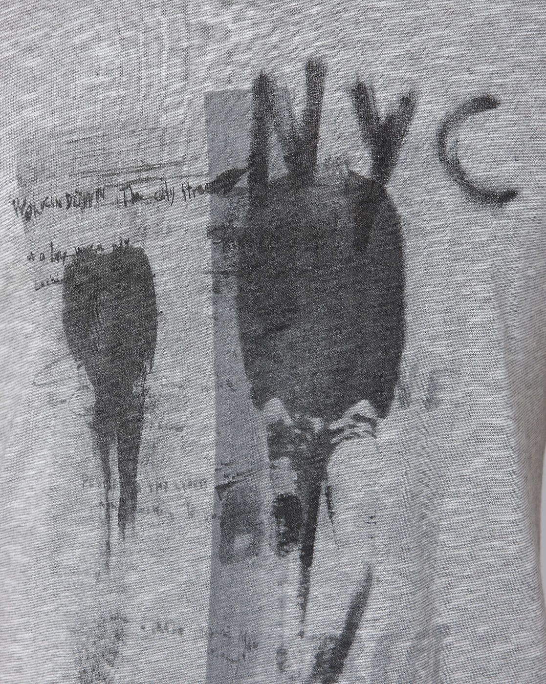 Grey Printed Crew Neck T-Shirt
