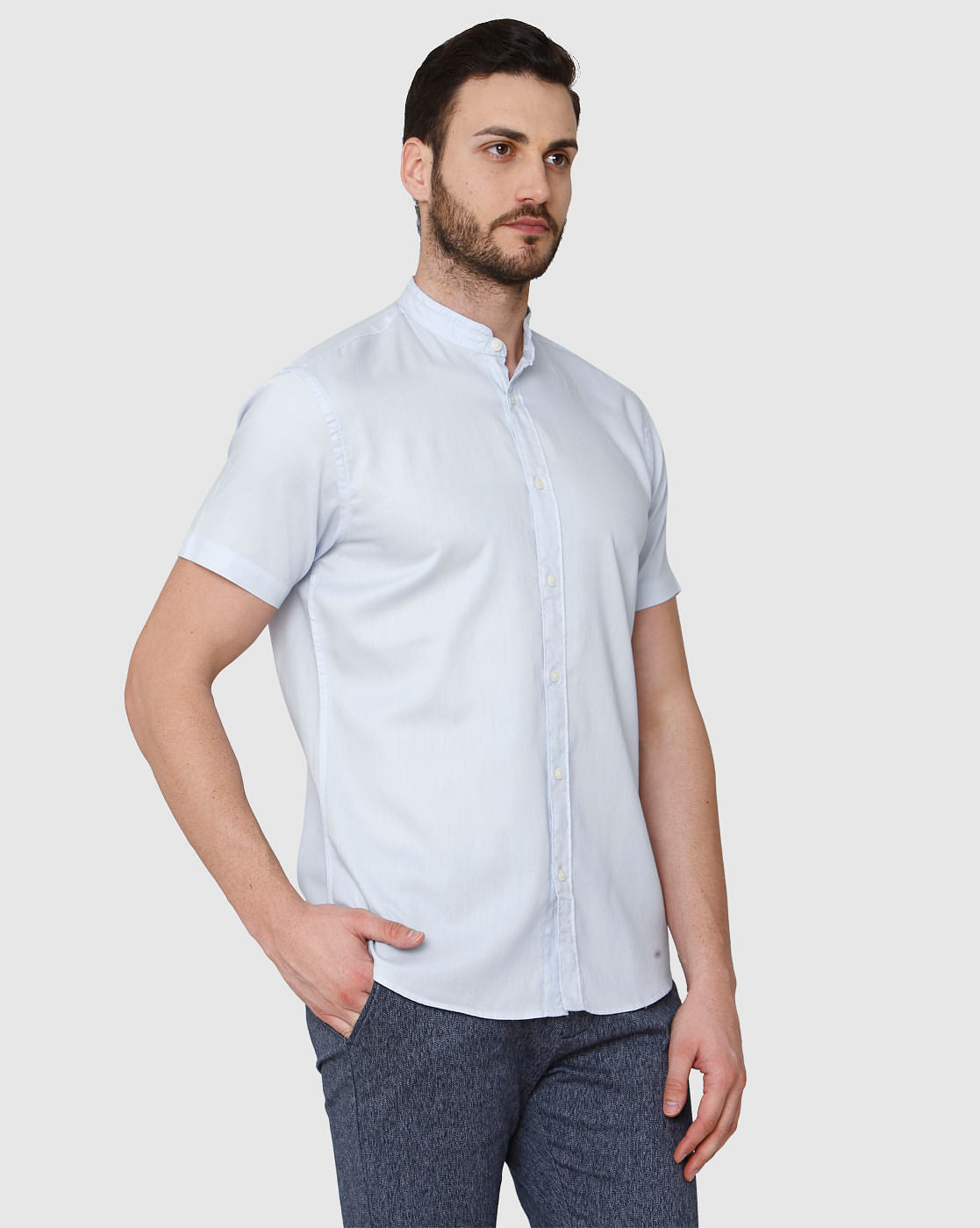 Blue Short Sleeves Shirt