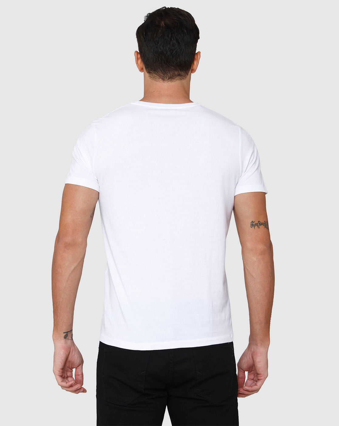 White Printed Crew Neck T-Shirt