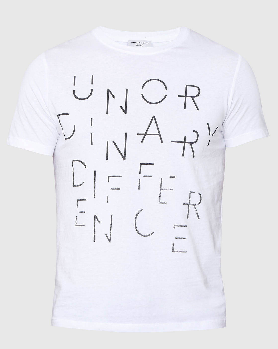 White Printed Crew Neck T-Shirt