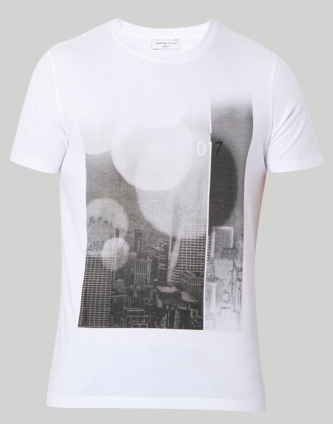 White Printed Crew Neck T-Shirt