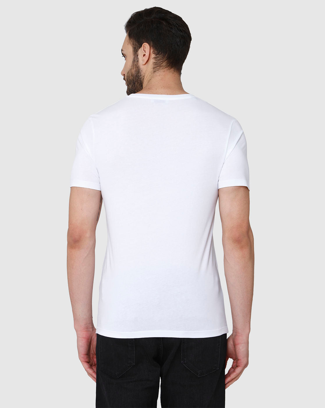 White Printed Crew Neck T-Shirt