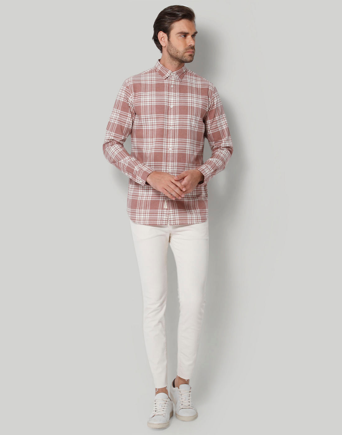 Brown Check Full Sleeves Shirt