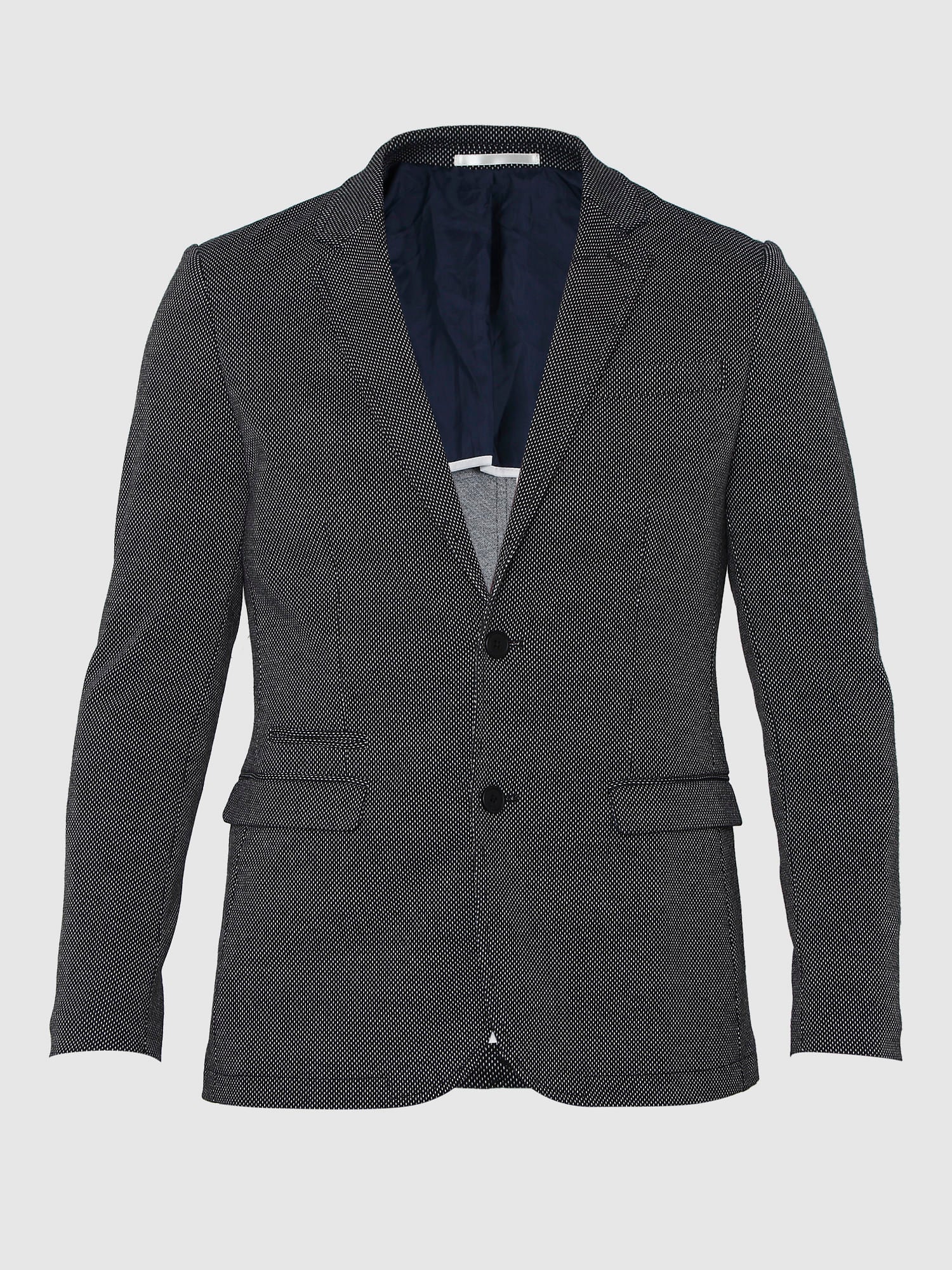 Black Textured Formal Blazer