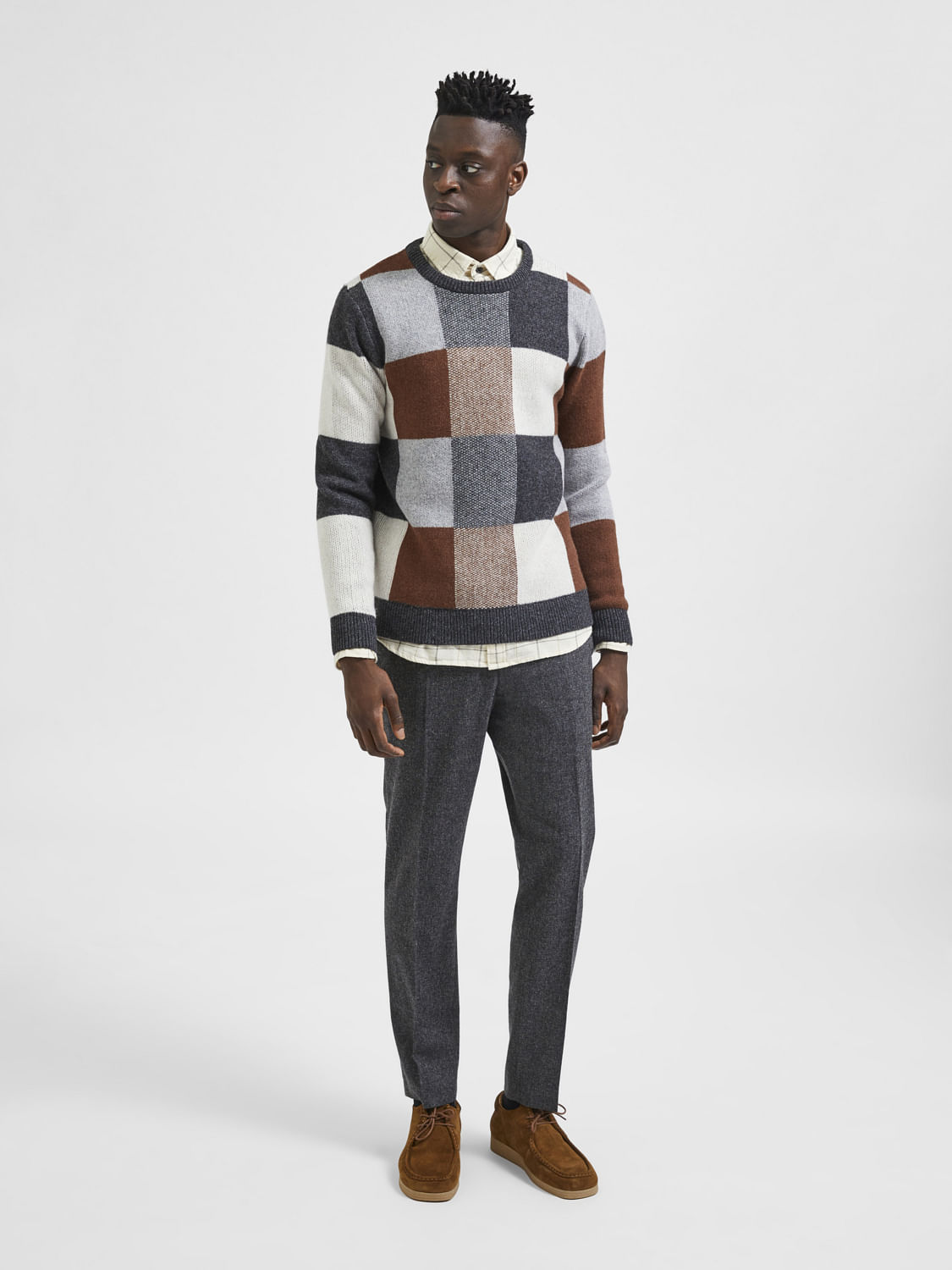 Brown Check Pullover