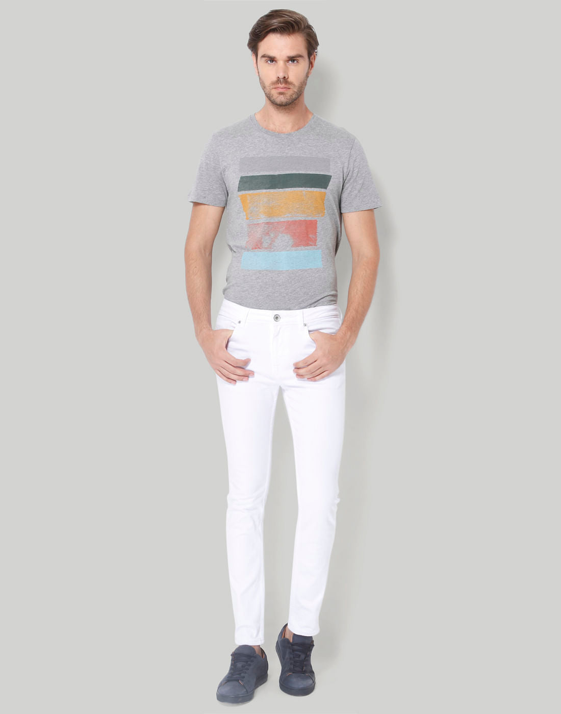 White Regular Fit Jeans