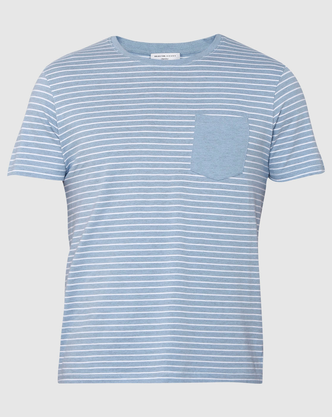 Blue Striped Crew Neck T-Shirt