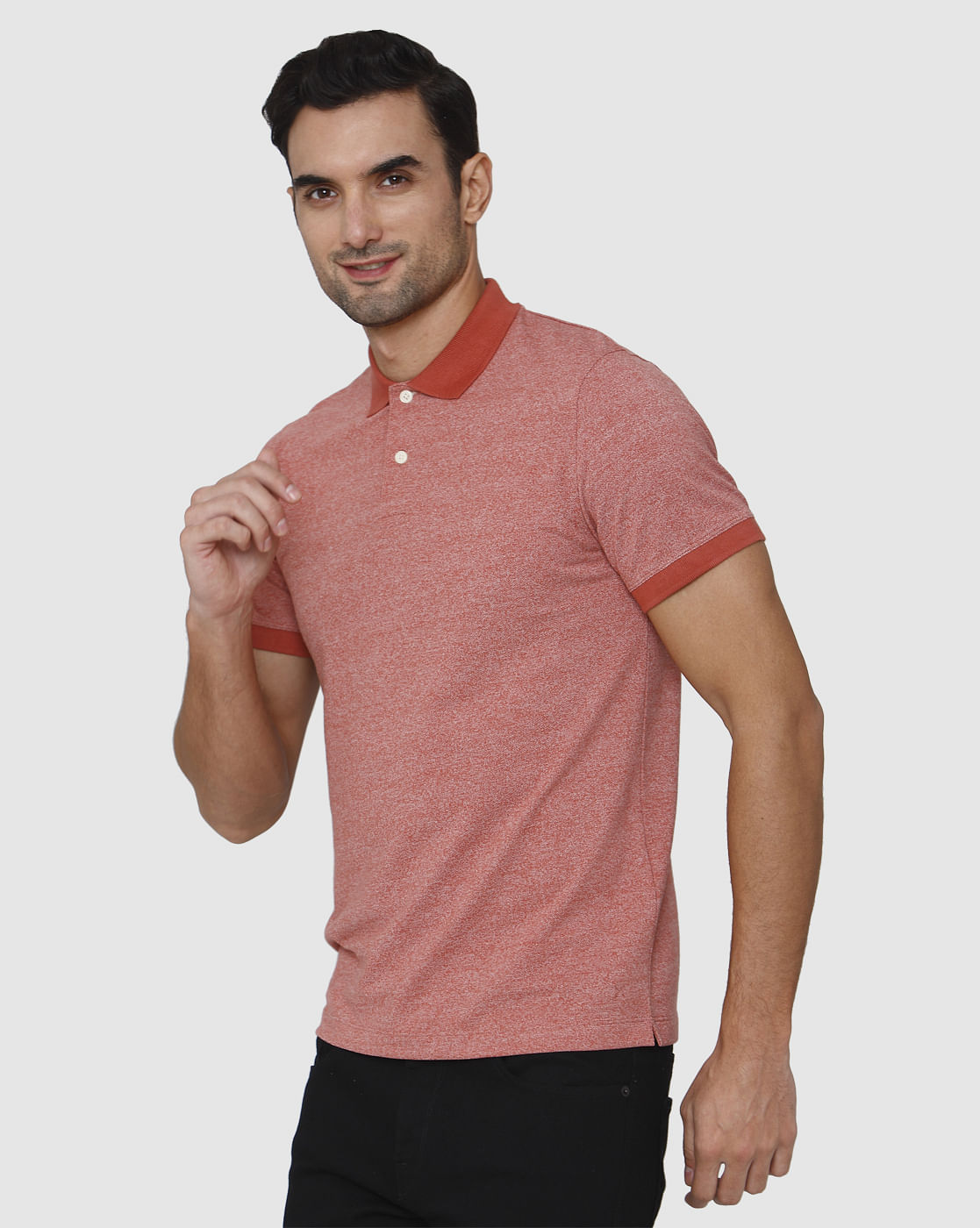 Red Polo Neck T-Shirt