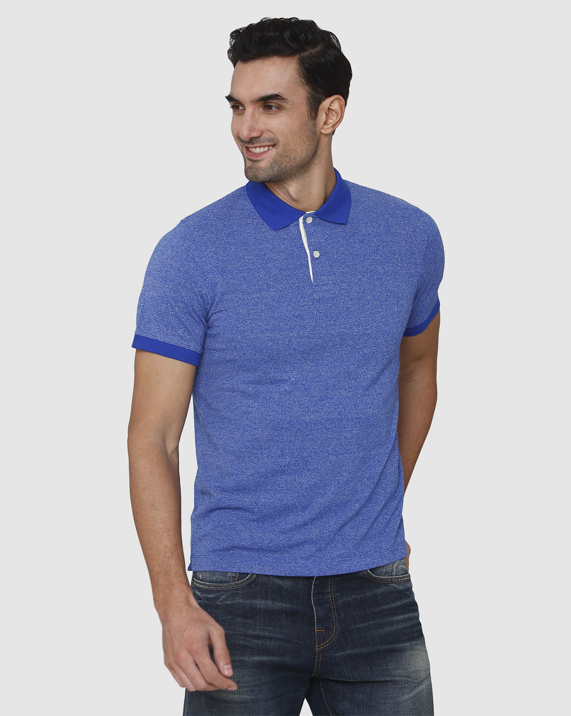 Blue Polo Neck T-Shirt