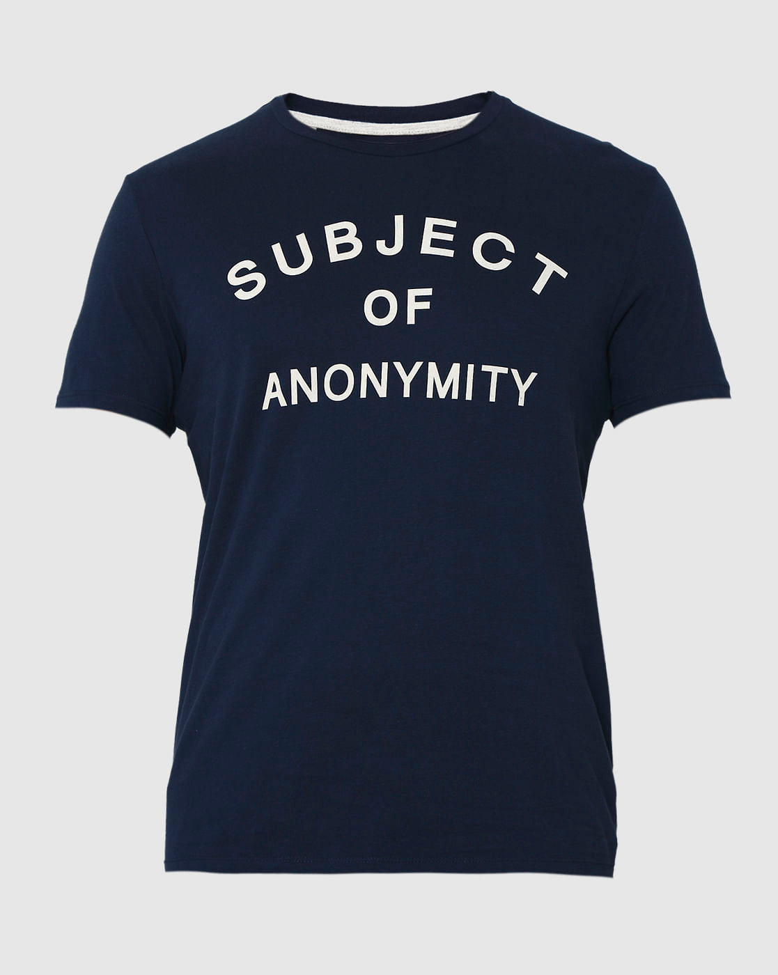 Blue Printed Crew Neck T-Shirt
