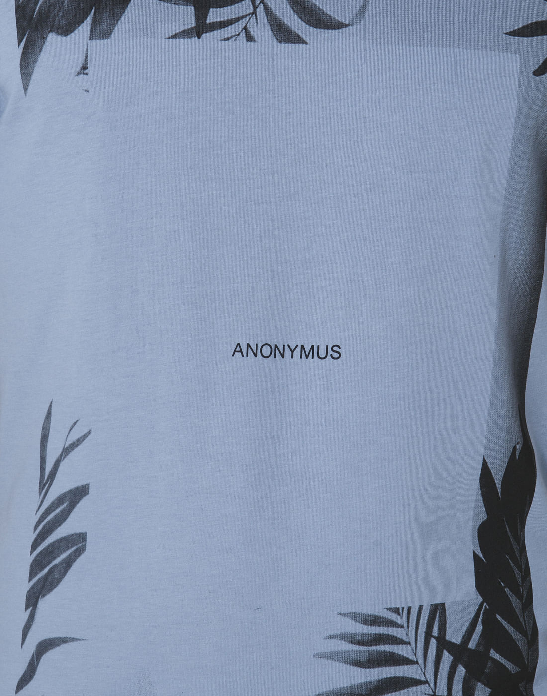 Blue Printed Crew Neck T-Shirt