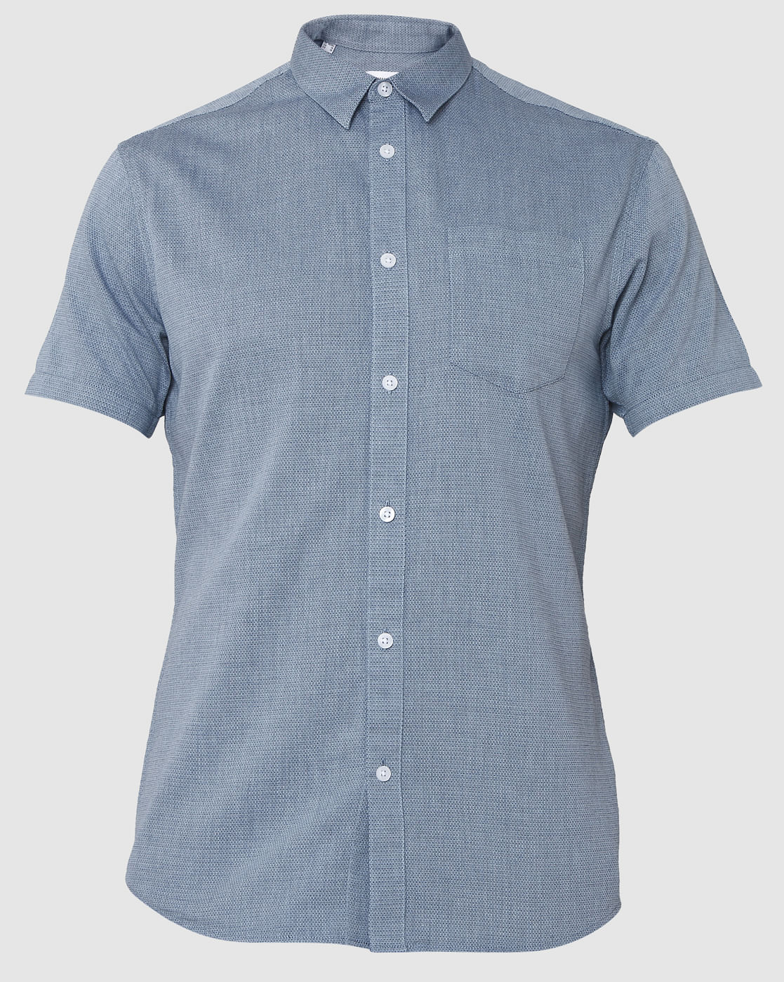 Blue Short Sleeves Shirt