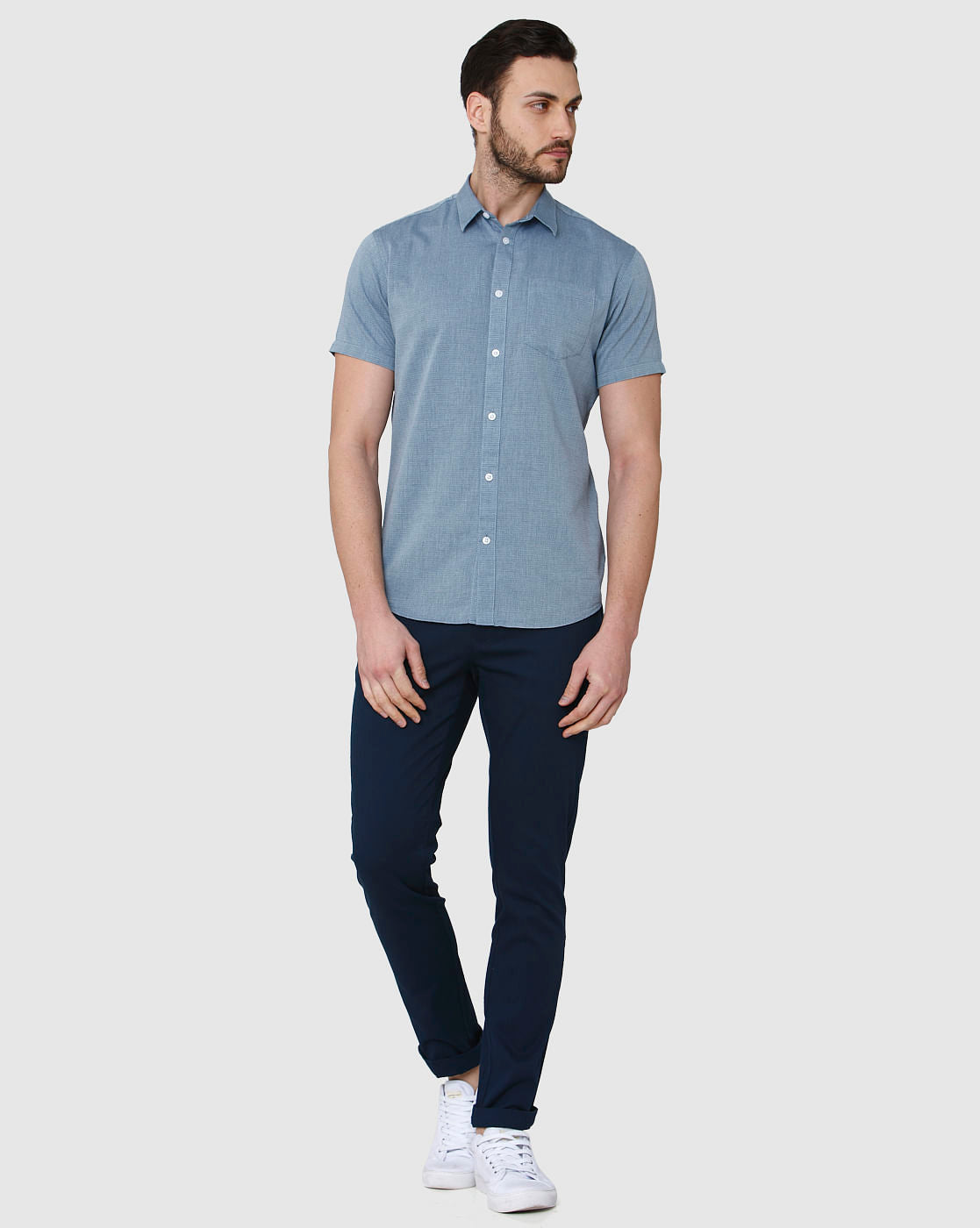 Blue Short Sleeves Shirt