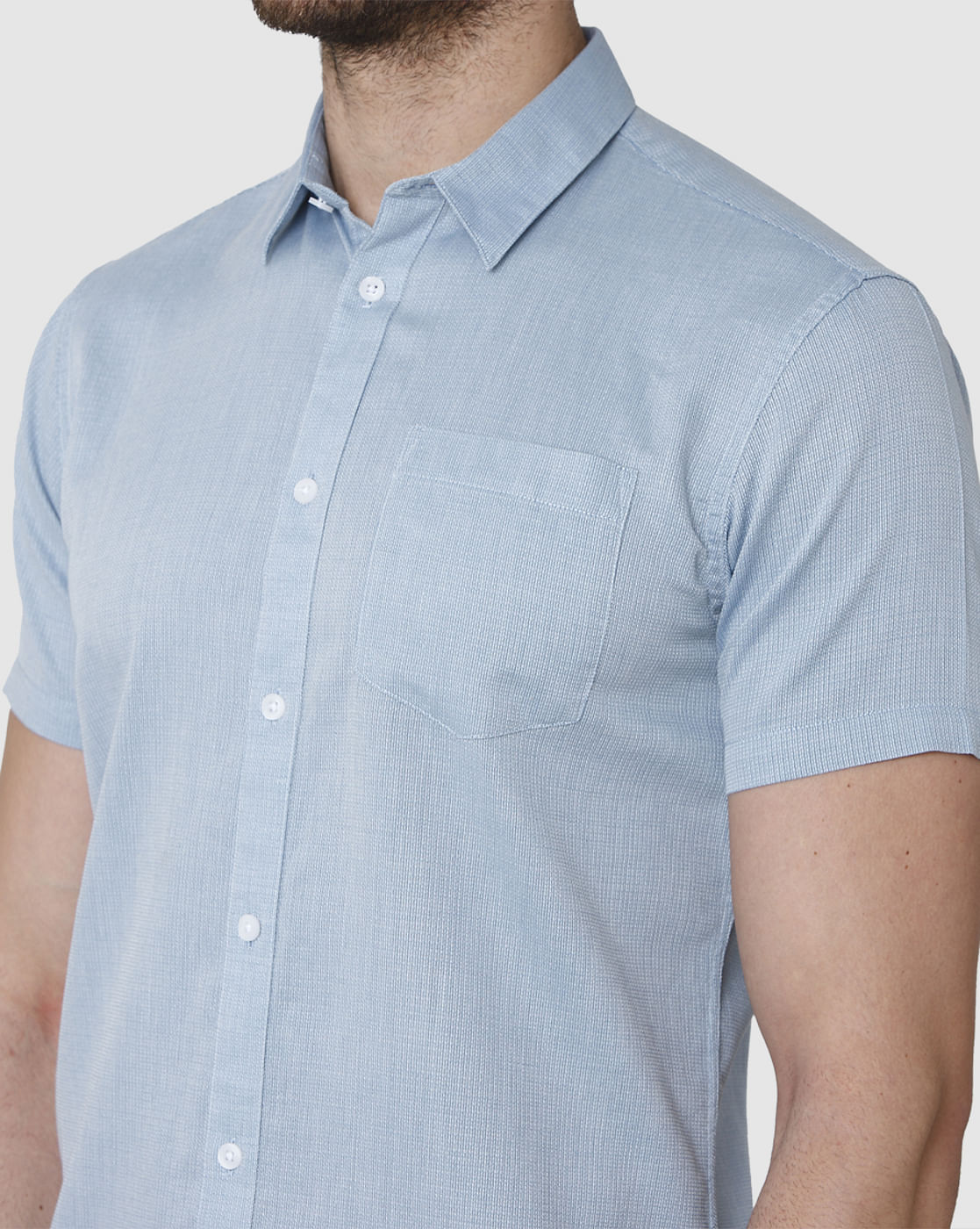Blue Short Sleeves Shirt