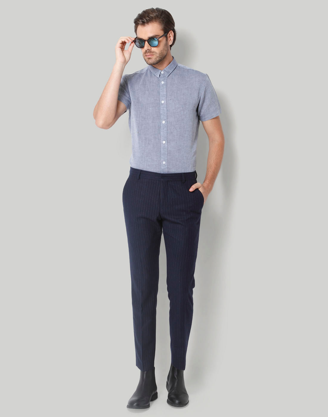 Blue Short Sleeves Shirt