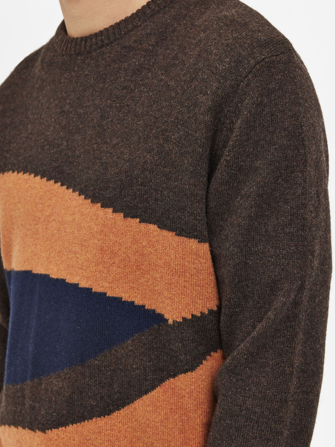 Dark Brown Printed Pullover