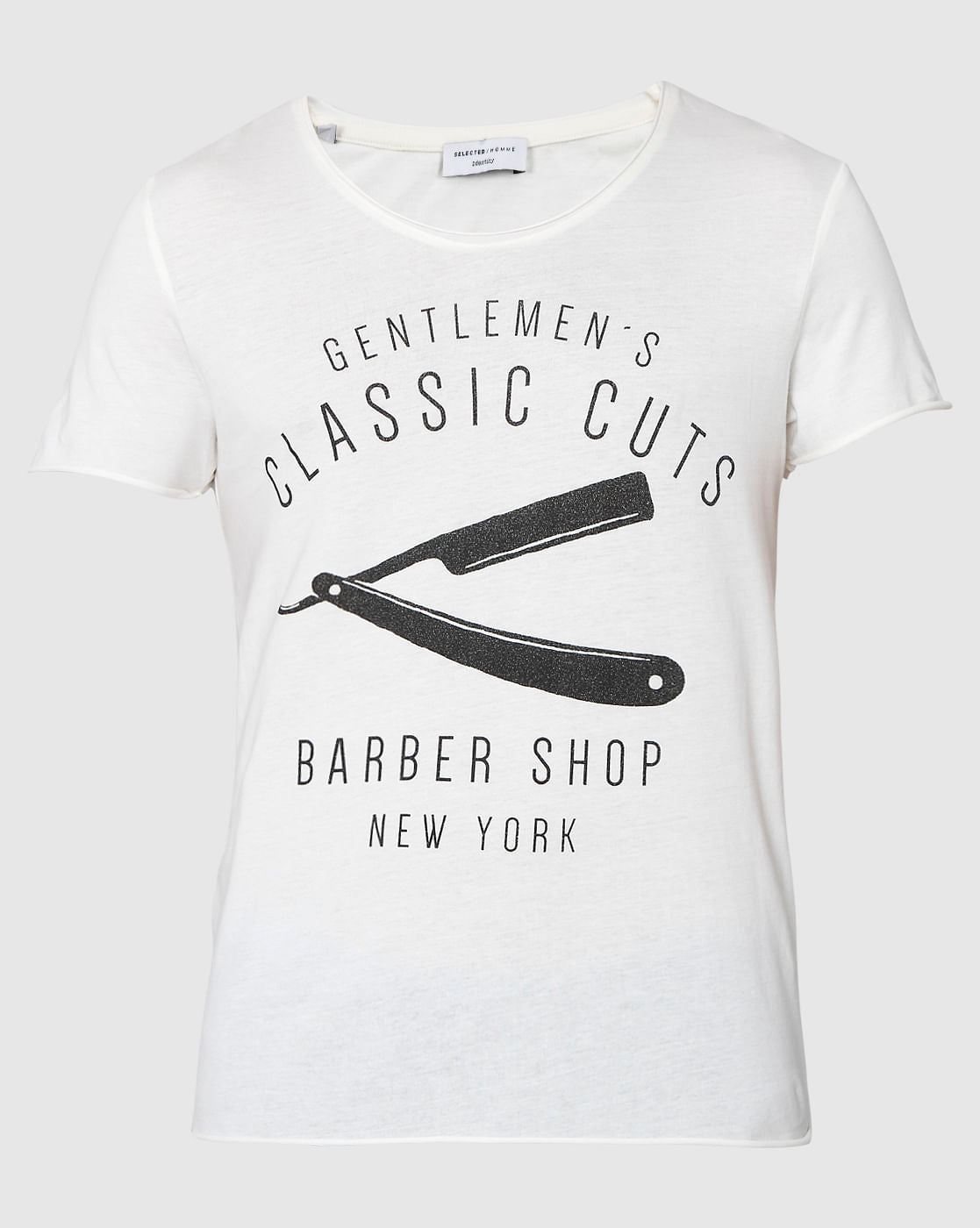 White Printed Crew Neck T-Shirt