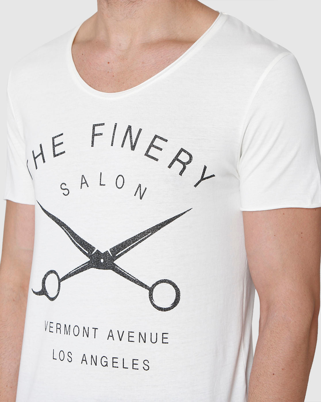 White Printed Crew Neck T-Shirt