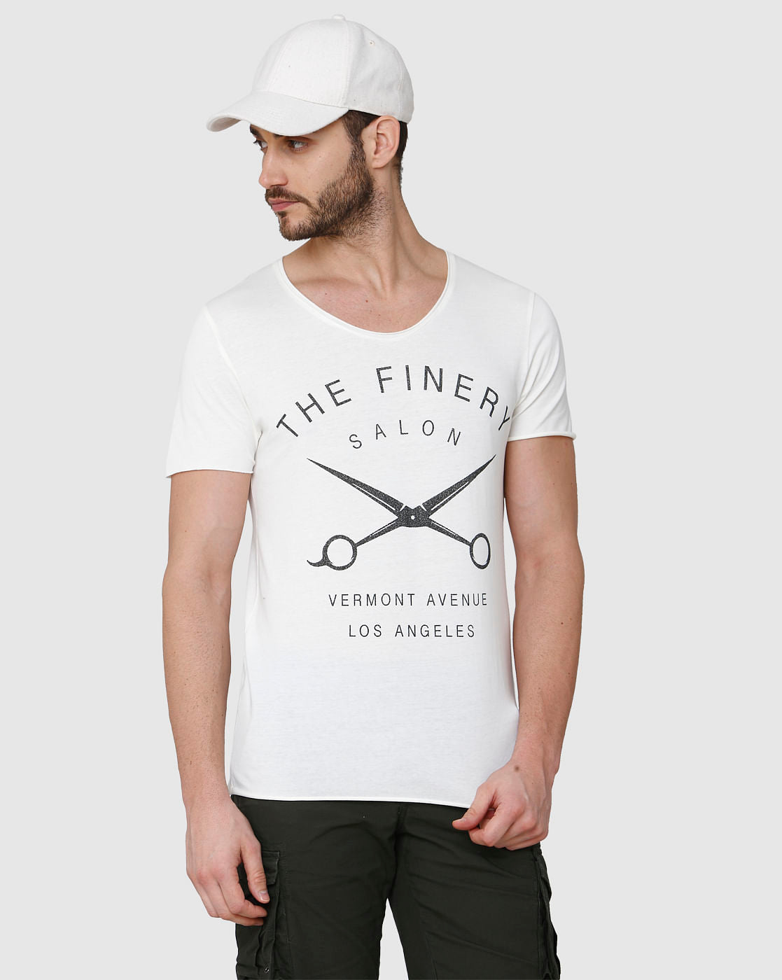 White Printed Crew Neck T-Shirt